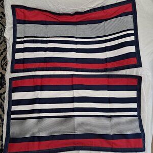 IZOD Red Blue White Varisty Stripe Sham's King Size